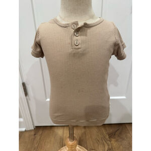 Jamie Kay Beige Ribbed Short Sleeve Tee 3 Years